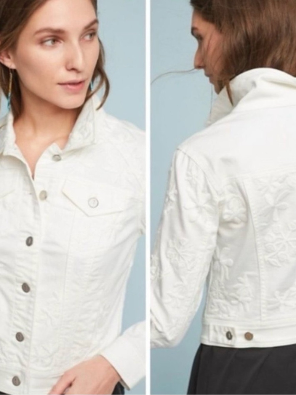 Pilcro and Letterpress denim Embroidered Jacket size S excellent condition